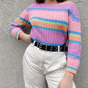Pastel rainbow vintage sweater